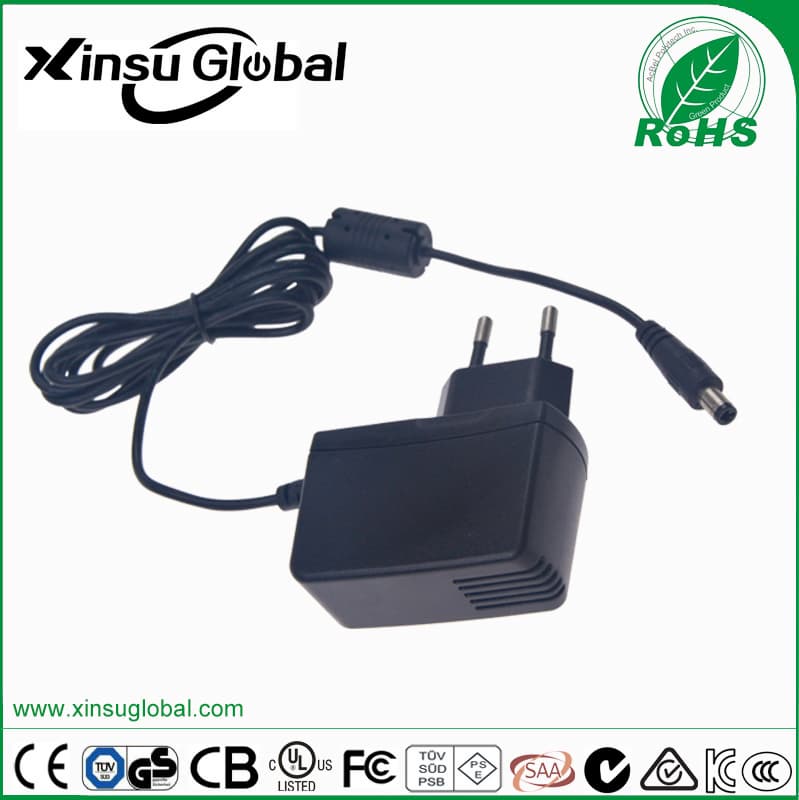 CE GS ROHS certified EU wall mount plug 12v 1a ac dc adapter